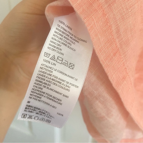 Tommy Bahama Peachy pink 100% linen Sleeveless Top - Picture 4 of 5